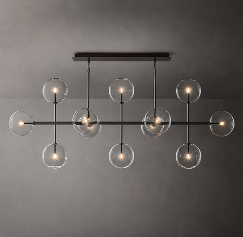 Glass Globe Mobile Linear Chandelier  | Handcrafted Borosilicate Glass | CIRC