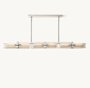 Savile 72" Brass & K9 Crystal Linear Chandelier | CIRC
