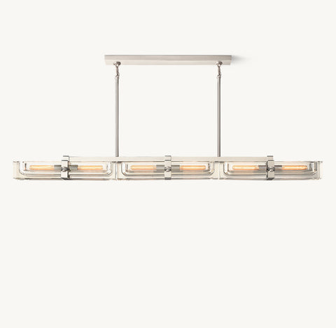 Savile 72" Brass & K9 Crystal Linear Chandelier | CIRC