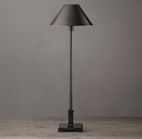 Petite Candlestick Metal Shade Table Lamp