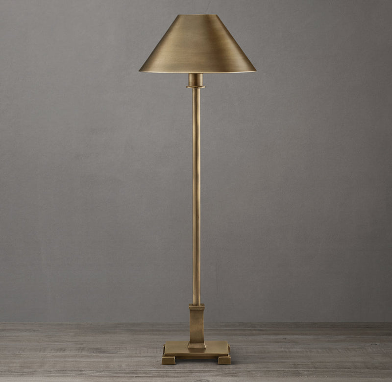 Petite Candlestick Metal Shade Table Lamp