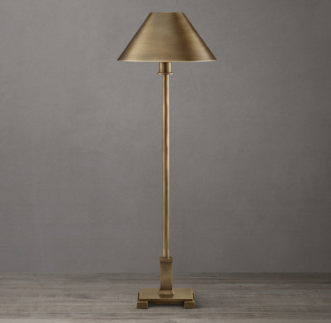 Petite Candlestick Metal Shade Table Lamp
