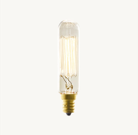 T6 3½" Tube Candelabra Incandescent Bulb - 25W, 2700K, 90 Lumens, Clear Glass