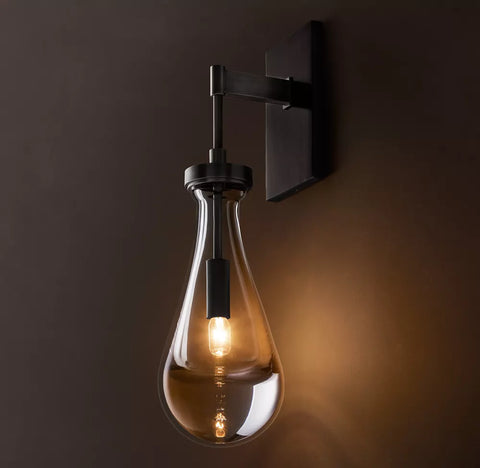 Rain Outdoor Sconce | Luxury Blown Glass & Brass Wall Light
