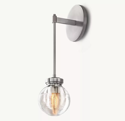 Pearl Outdoor Sconce | Handcrafted Brass & Crystal Light