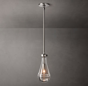 Luxury Hand-Blown Glass Outdoor Pendant Light with Brass Rod