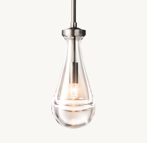Luxury Hand-Blown Glass Outdoor Pendant Light with Brass Rod