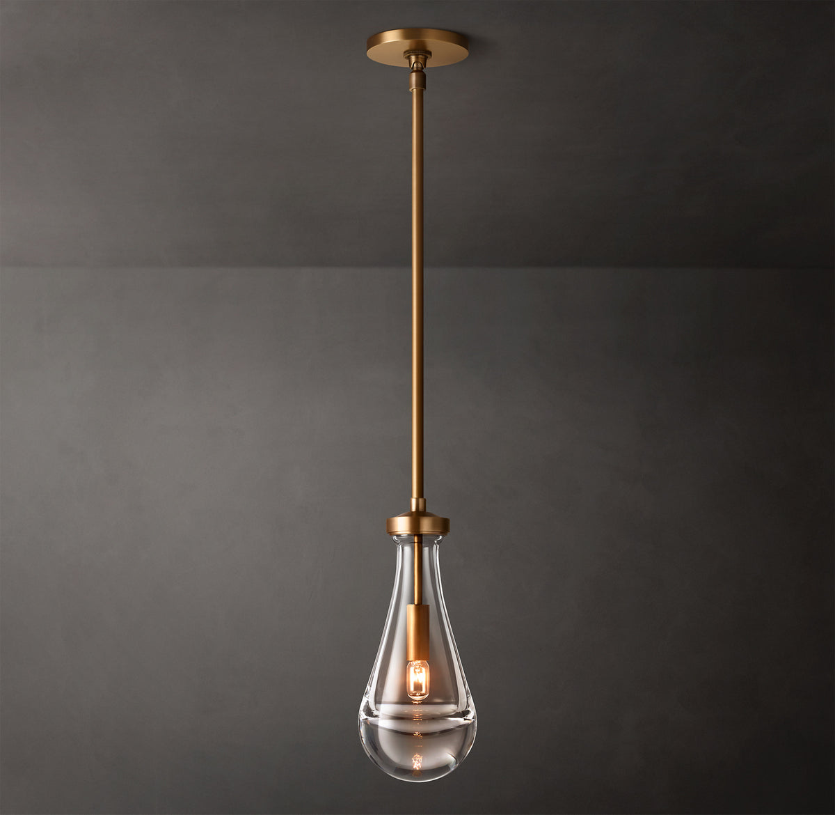 Luxury Hand-Blown Glass Outdoor Pendant Light with Brass Rod