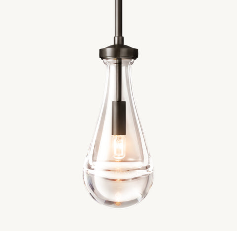 Luxury Hand-Blown Glass Outdoor Pendant Light with Brass Rod