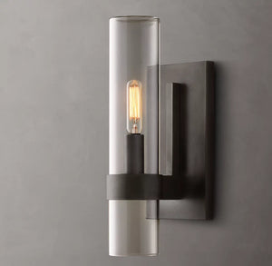 Ravelle Outdoor Sconce | Luxury Brass & Blown Glass Wall Light