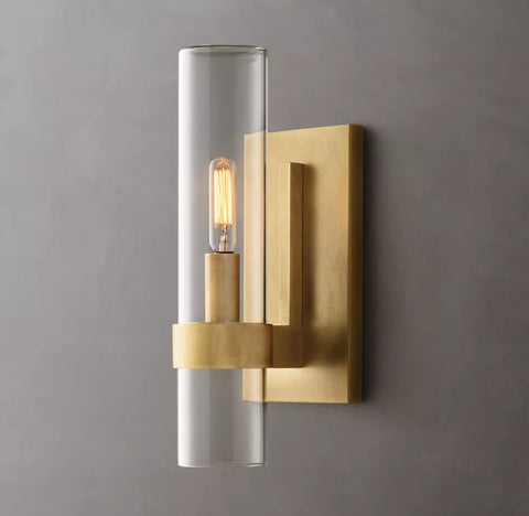 Ravelle Outdoor Sconce | Luxury Brass & Blown Glass Wall Light