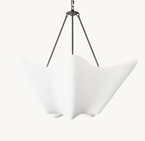 Arceneaux Pendant by CIRC – White Plaster Chandelier