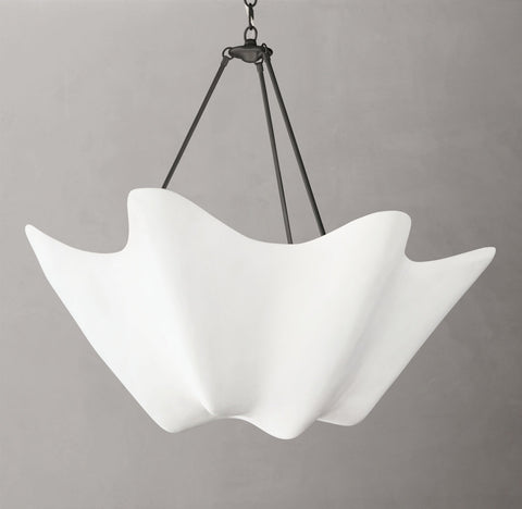 Arceneaux Pendant by CIRC – White Plaster Chandelier