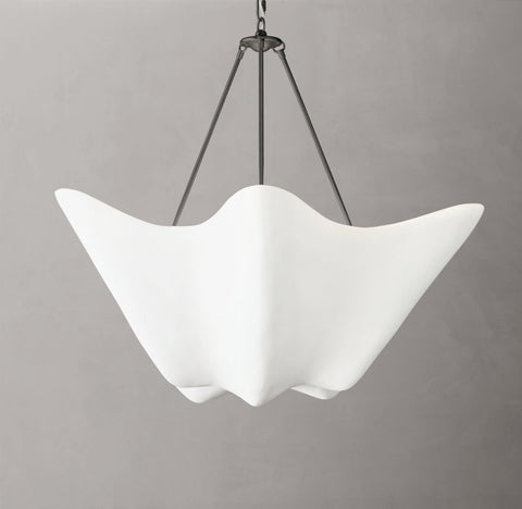 Arceneaux Pendant by CIRC – White Plaster Chandelier