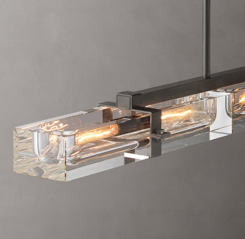 Savile 72" Brass & K9 Crystal Linear Chandelier | CIRC