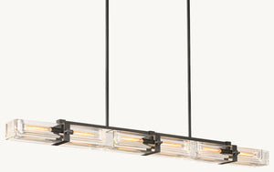Savile 72" Brass & K9 Crystal Linear Chandelier | CIRC