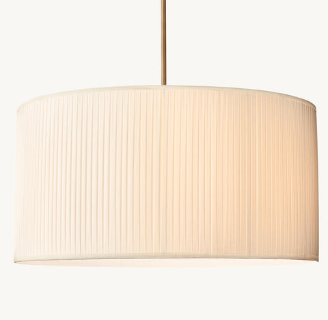 Reed Pleated Drum Pendant – Silk Shade Light