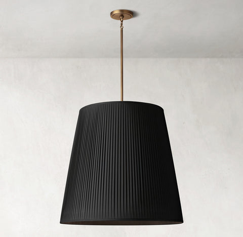 Reed Pleated Barrel Pendant – Luxury Silk Ceiling Light