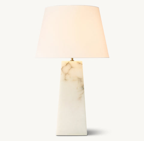 Evoke Alabaster Table Lamp – Drum Shade
