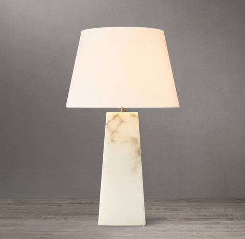 Evoke Alabaster Table Lamp – Drum Shade