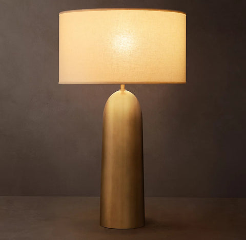 Sarezzo Metal Tapered Table Lamp | Hand-Turned Solid Brass Lighting