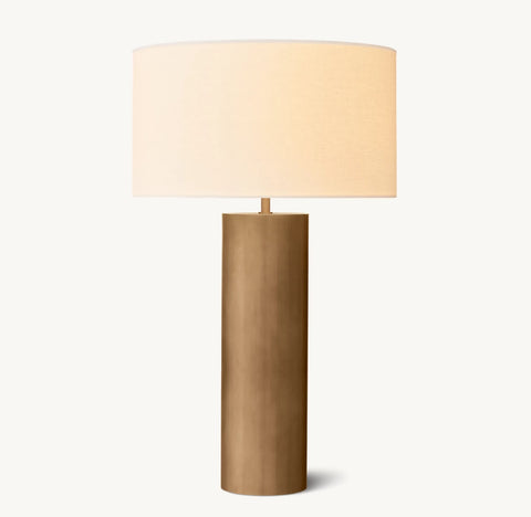 Sarezzo Metal Cylindrical Table Lamp | Precision Solid Brass Lighting