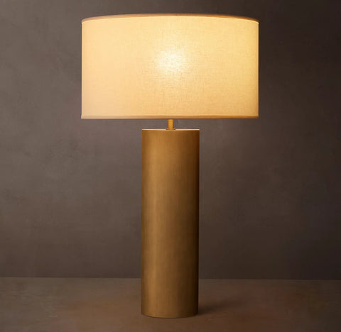 Sarezzo Metal Cylindrical Table Lamp | Precision Solid Brass Lighting