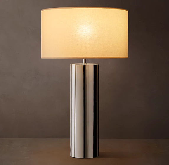 Sarezzo Metal Cylindrical Table Lamp | Precision Solid Brass Lighting