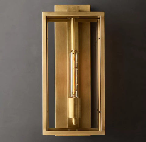 Beckman Sconce 21" | Luxury Brass & Glass Wall Light Indoor & Outdoor