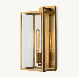Beckman Sconce 18" | Luxury Brass & Glass Wall Light for Indoor & Outdoor