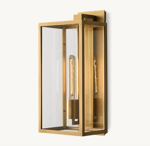Beckman Sconce 18" | Luxury Brass & Glass Wall Light for Indoor & Outdoor