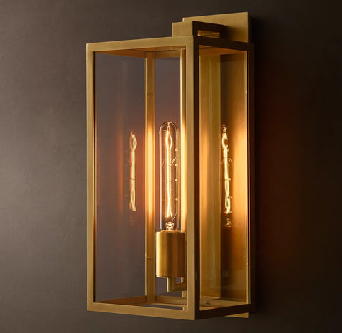 Beckman Sconce 18" | Luxury Brass & Glass Wall Light for Indoor & Outdoor
