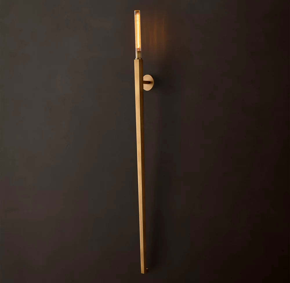 Cannele Torch Sconce | Luxury Brass & Glass Wall Light Indoor & Outdoor