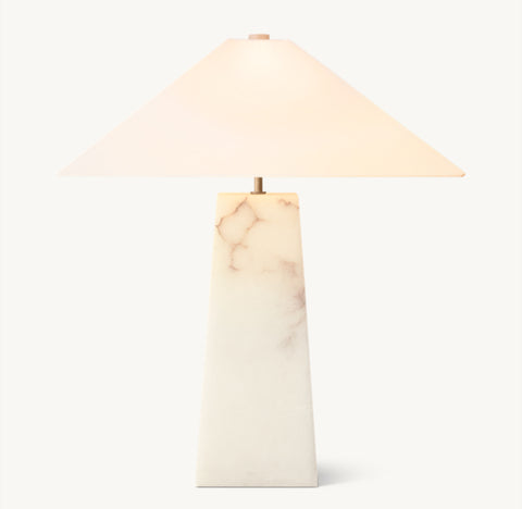 Evoke Alabaster Table Lamp – Pyramid Shade