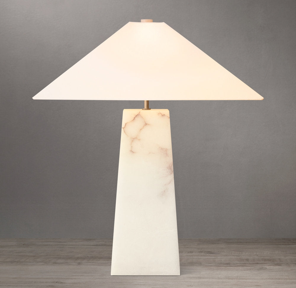 Evoke Alabaster Table Lamp – Pyramid Shade