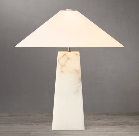 Evoke Alabaster Table Lamp – Pyramid Shade