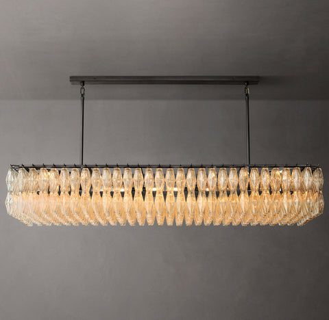 Chiara 74" Clear Glass Rectangular Chandelier | CIRC