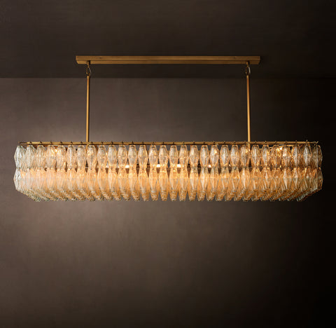 Chiara 74" Clear Glass Rectangular Chandelier | CIRC