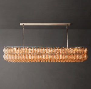 Chiara 74" Clear Glass Rectangular Chandelier | CIRC