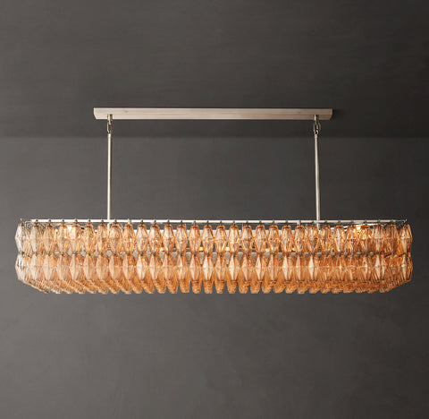 Chiara 74" Clear Glass Rectangular Chandelier | CIRC