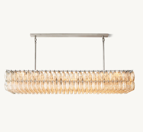 Chiara 74" Clear Glass Rectangular Chandelier | CIRC