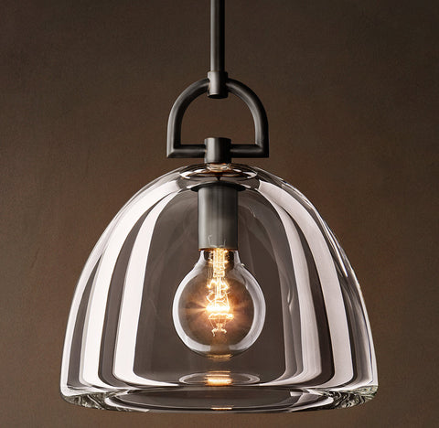 Botanist Dome Pendant Light – Hand-Carved Crystal Glass & Solid Brass Design
