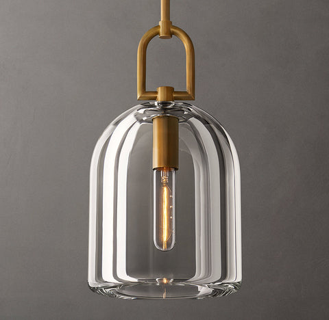 Botanist Cloche Pendant – Handcrafted Crystal Glass & Solid Brass Lighting