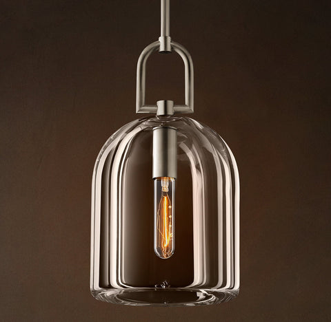Botanist Cloche Pendant – Handcrafted Crystal Glass & Solid Brass Lighting
