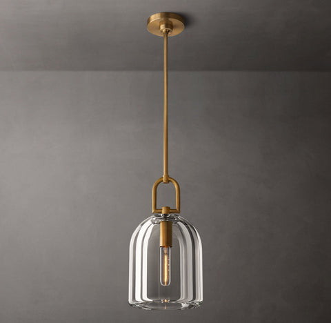 Botanist Cloche Pendant – Handcrafted Crystal Glass & Solid Brass Lighting