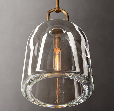 Botanist Cloche Pendant – Handcrafted Crystal Glass & Solid Brass Lighting