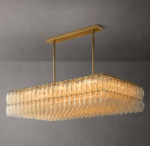 Chiara 54" Clear Glass Rectangular Chandelier | CIRC