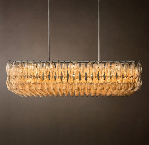 Chiara 54" Clear Glass Rectangular Chandelier | CIRC