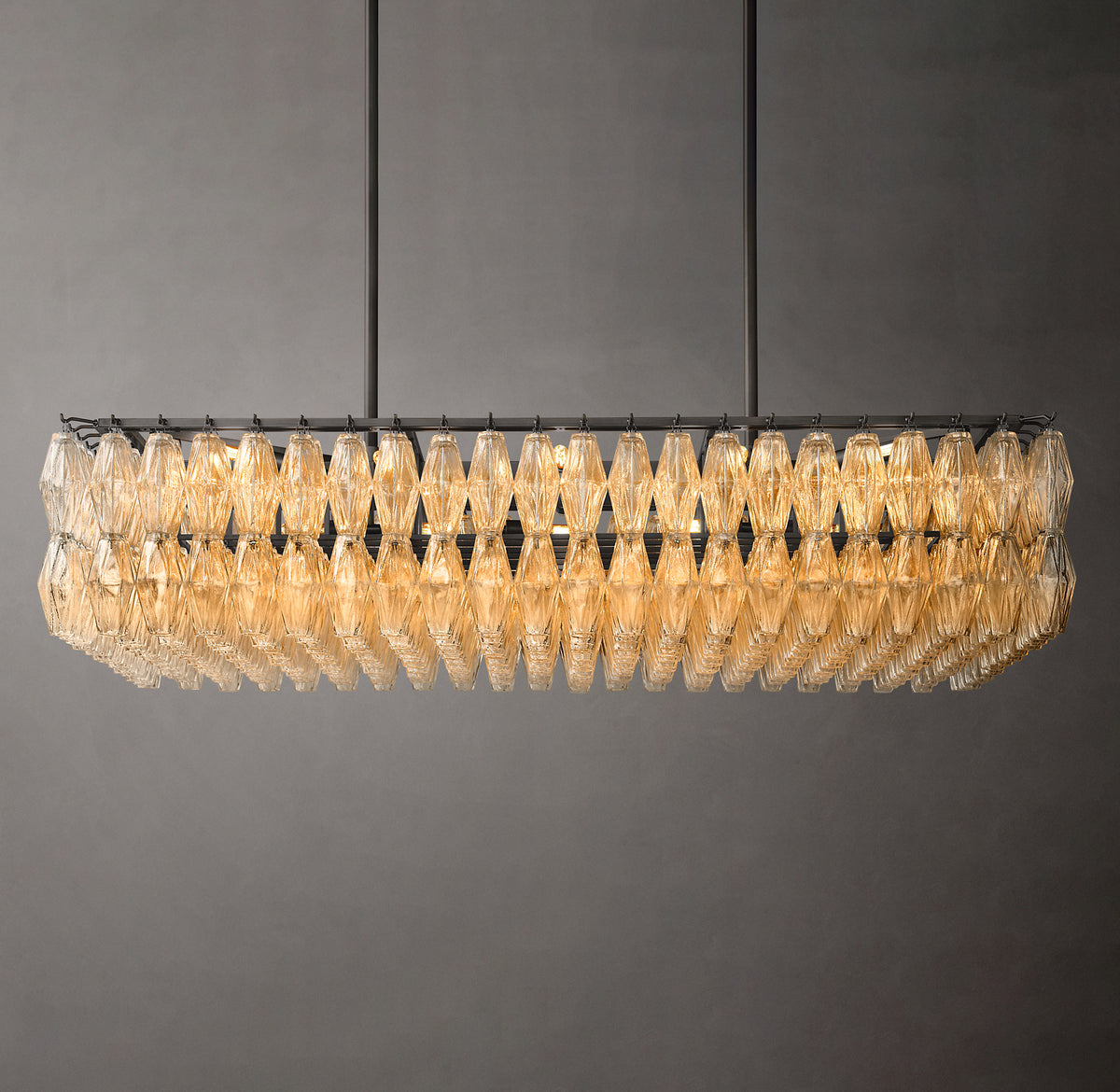 Chiara 54" Clear Glass Rectangular Chandelier | CIRC