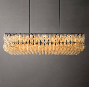 Chiara 54" Clear Glass Rectangular Chandelier | CIRC
